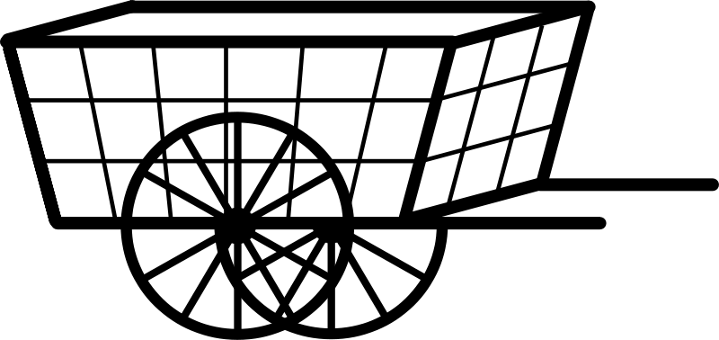 Cart Clipart Black And White (800x378)