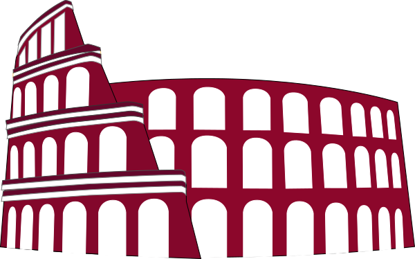 Colosseum Rome Simplified Bordeaux Clip Art At Clker - Rome Empire Without Limit With Mary Beard (600x374)