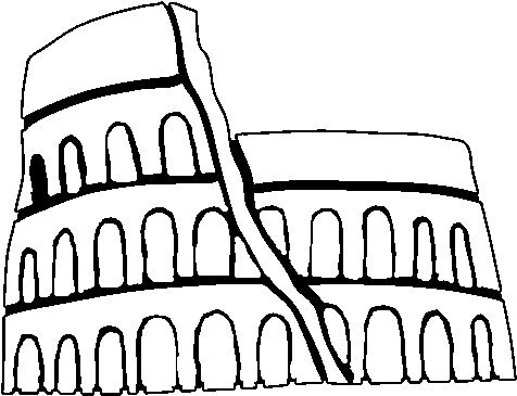 Roman Colosseum Coloring Page - Dibujos De Grecia Y Roma Para Colorear (600x470)