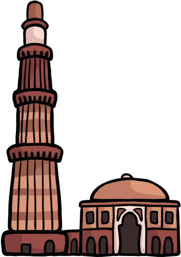 Qutb Minar Free Icon - Qutub Minar Vector Png (512x512)
