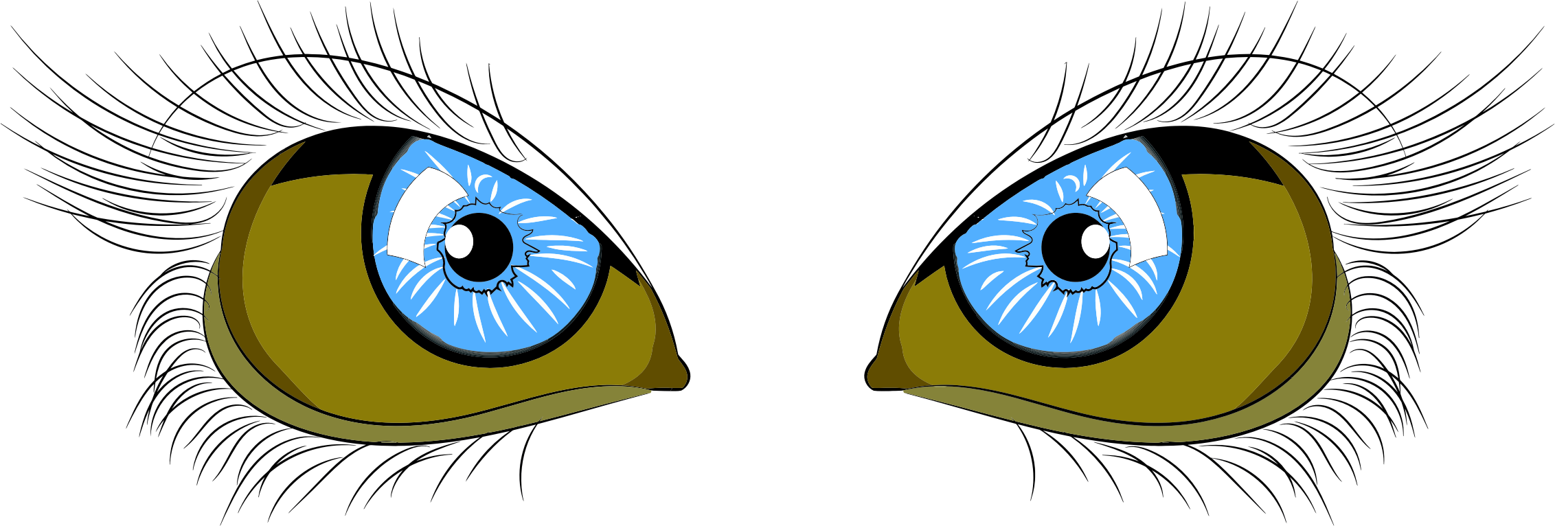 Eyes - Line Art (2264x766)