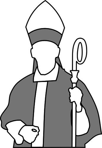 Disegno Del Vescovo Cristiano Vettoriale - Bishop Clipart (345x500)
