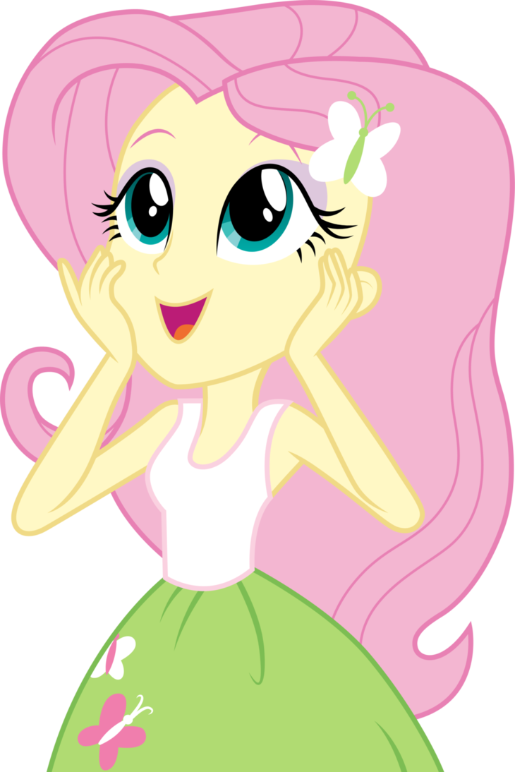 Fluttershy By Cloudyglow - Fluttershy Equestria Girl Laughing (730x1094)