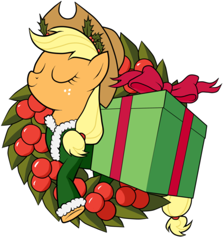 My Little Pony Friendship Is Magic Wallpaper Containing - Feliz Navidad Mlp Applejack (600x600)