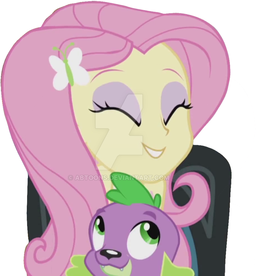 Eqg Rainbow Rocks Fluttershy And Spike Vector By Abtoons - Fluttershy (900x946)