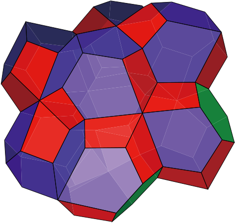 Space-filling Triskaidecahedral Honeycomb - Scalable Vector Graphics (482x454)