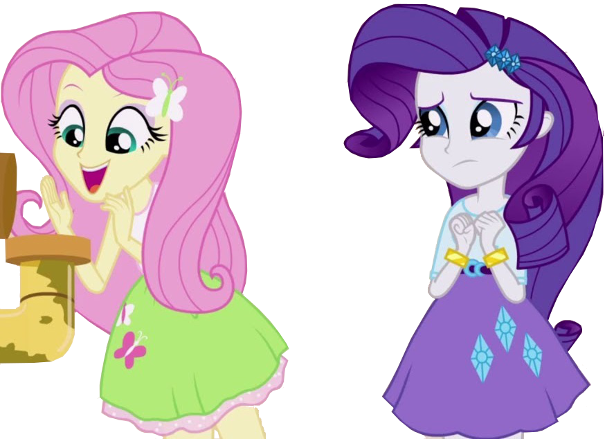 Fluttershy And Rarity Eqg Rainbow Rocks Vector By Sugarilicious - Rarity And Fluttershy Eqg (874x634)