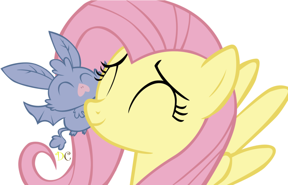 Fluttershy And Vampire Fruit Bat By Dragonchaser123 - Fluttershy (1024x637)
