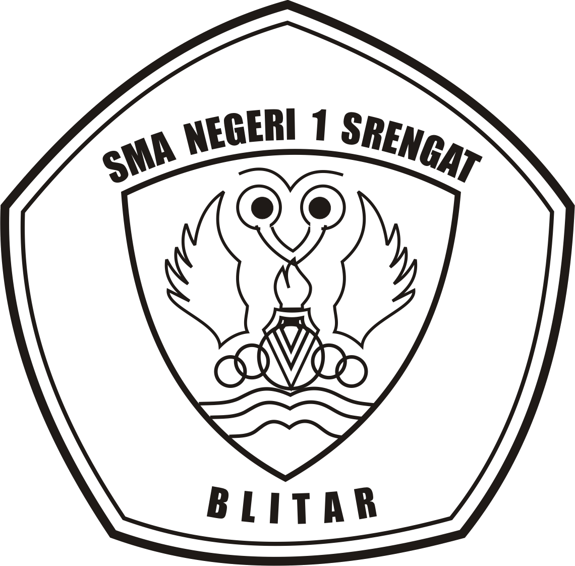 Jaguar School Logo Black And White - Logo Sma Negeri 1 Srengat (1140x1122)