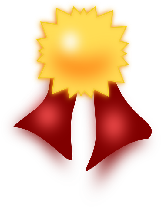 Ribbon - Cinta Roja Con Medalla De Oro Png (546x720)