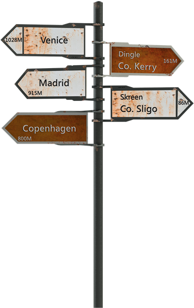 Irish Signpost - Street Signpost Png (453x640)