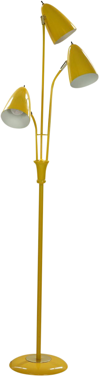 Elegant Vintage Midcentury Yellow Enameled Bullet Shade - Lamp (460x1372)