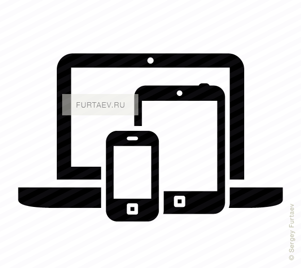 Vector Icon Of Mobile Phone, Tablet Computer And Laptop - Portable Devices Icon (620x553)