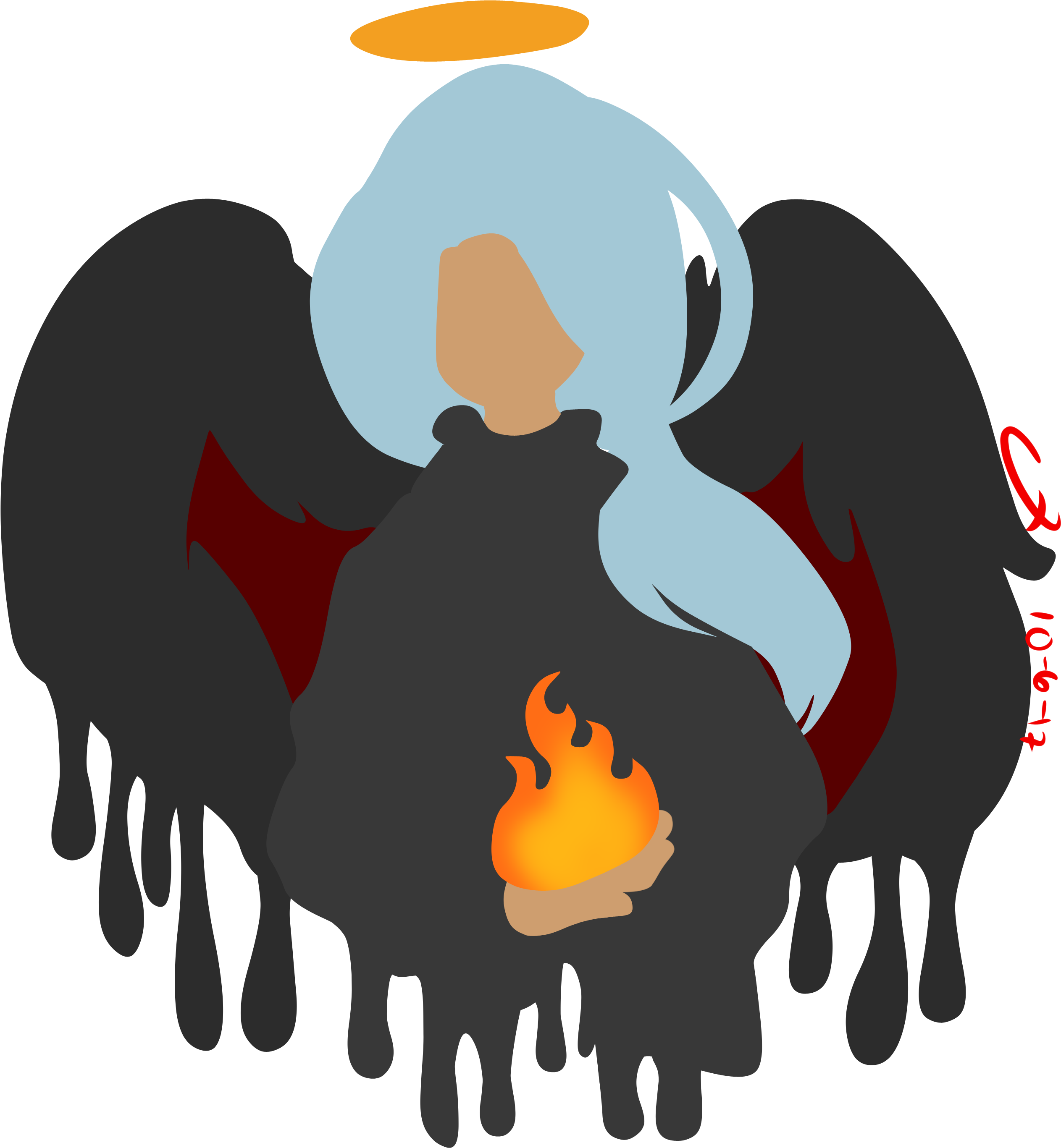Melting Angel By Sleeping Angel Fish - Illustration (3100x2900)
