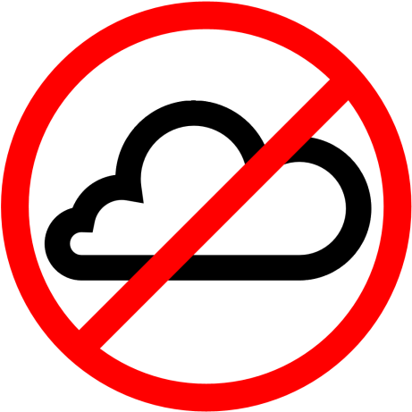 A Cloud With The International "no" Symbol - No Cloud Sign (500x493)
