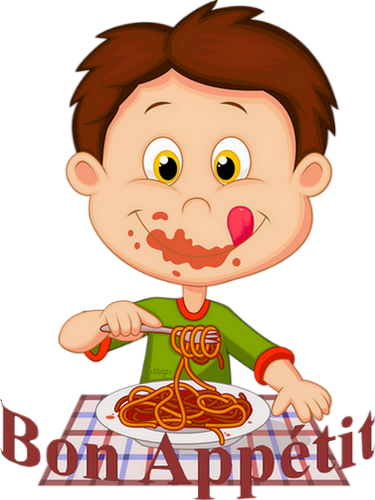 Boy Eat Dinner Clipart (375x500)