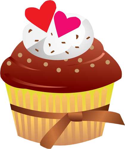 Valentine Cupcake Clipart - Cake (420x500)