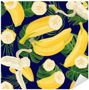 Seamless Hand Drawn Tropical Pattern With Palm Leaves, - Tropics (400x400)