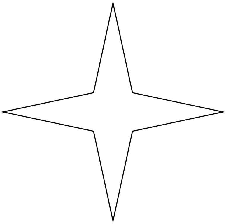 Star Templates - Dessin Etoile 4 Branches (1155x1145)