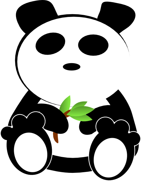 Bamboo Eating Cosmic Panda Clip Art - Cartoon Panda Bear Shower Curtain (468x599)