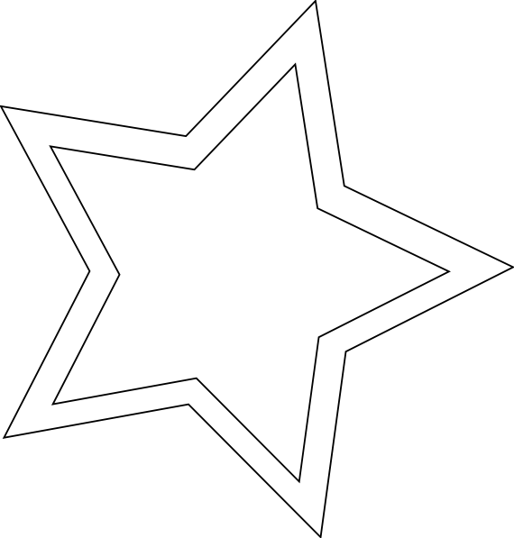 Double Star Outline Clip Art 131805 - Illustration (570x597)