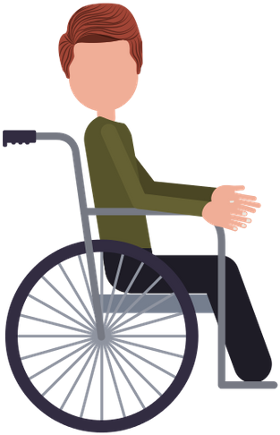 Wheelchair With Disabled Man - Vintage Bicycle Ornament (round) (508x550)