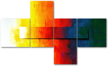 Painting Rainbow Colors 180x110cm - Wall Art Painting Png (870x421)