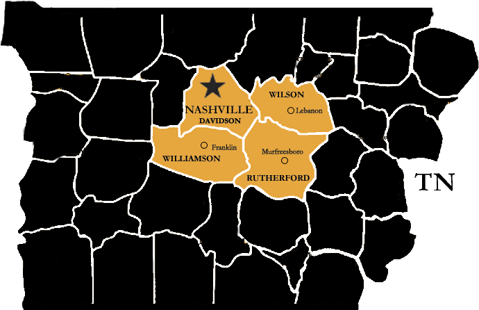 Give - Map Of Middle Tennessee (750x509)