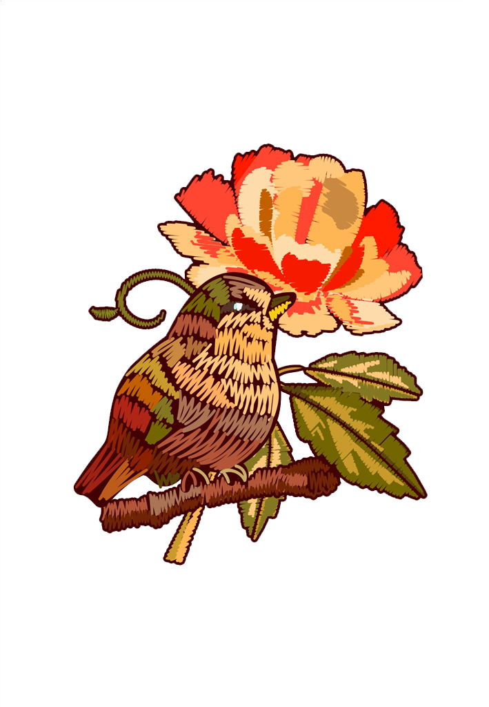 Floral Design Bird Illustration - Floral Design Bird Illustration (724x1024)