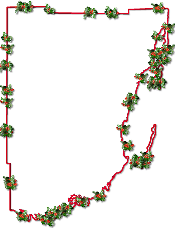 A Map Of Miami-dade With A Red Outline, Inner Drop - Christmas (590x768)