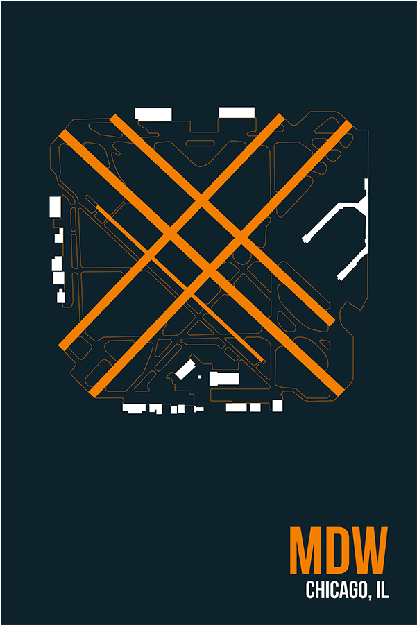 Mdw - - 08 Left 'mdw Airport Layout' Canvas Art (30x47) (900x900)