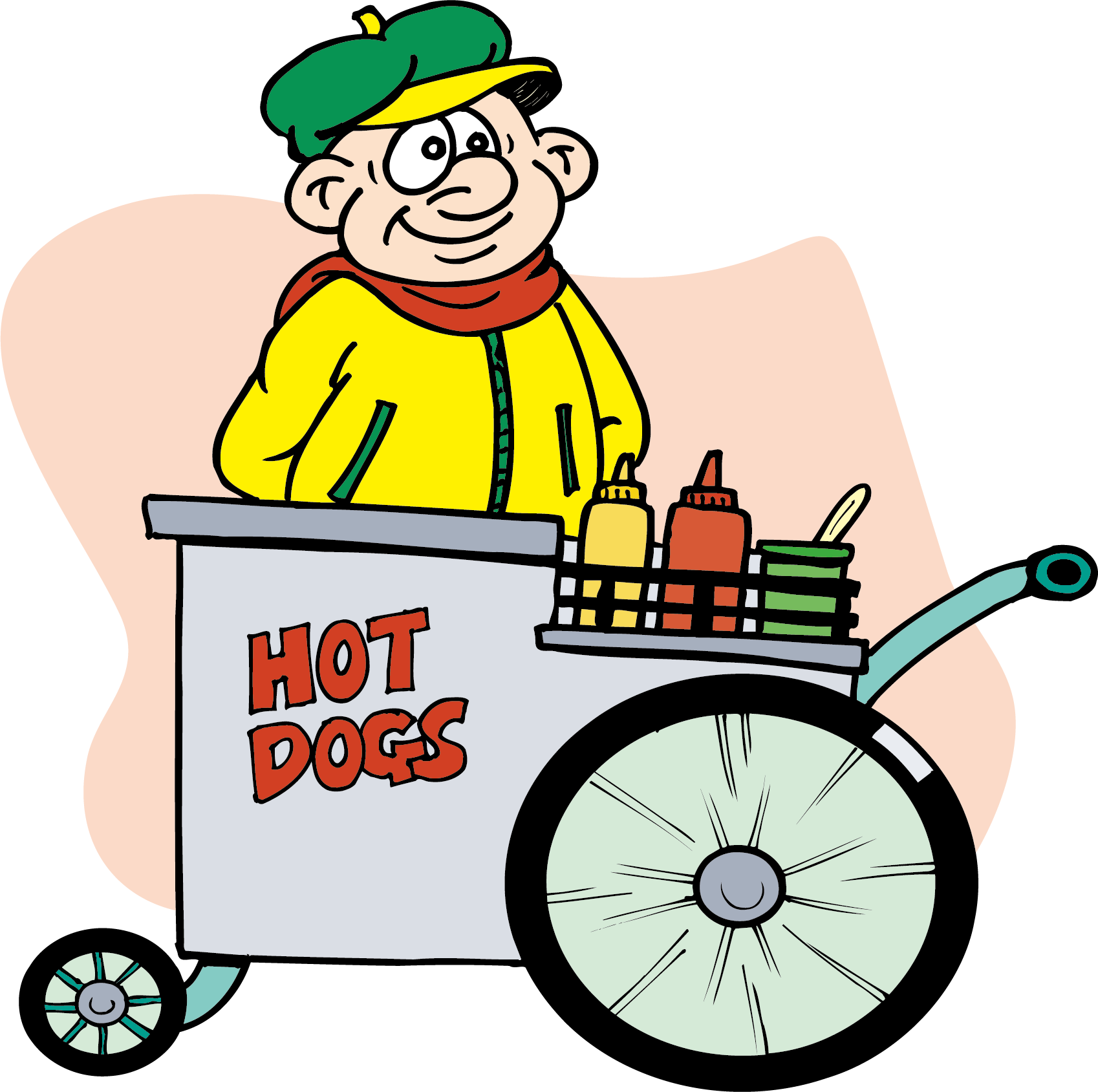 Hot Dog Cart Street Food Hot Dog Stand Clip Art - Hot Dog Cart Street Food Hot Dog Stand Clip Art (1698x1689)