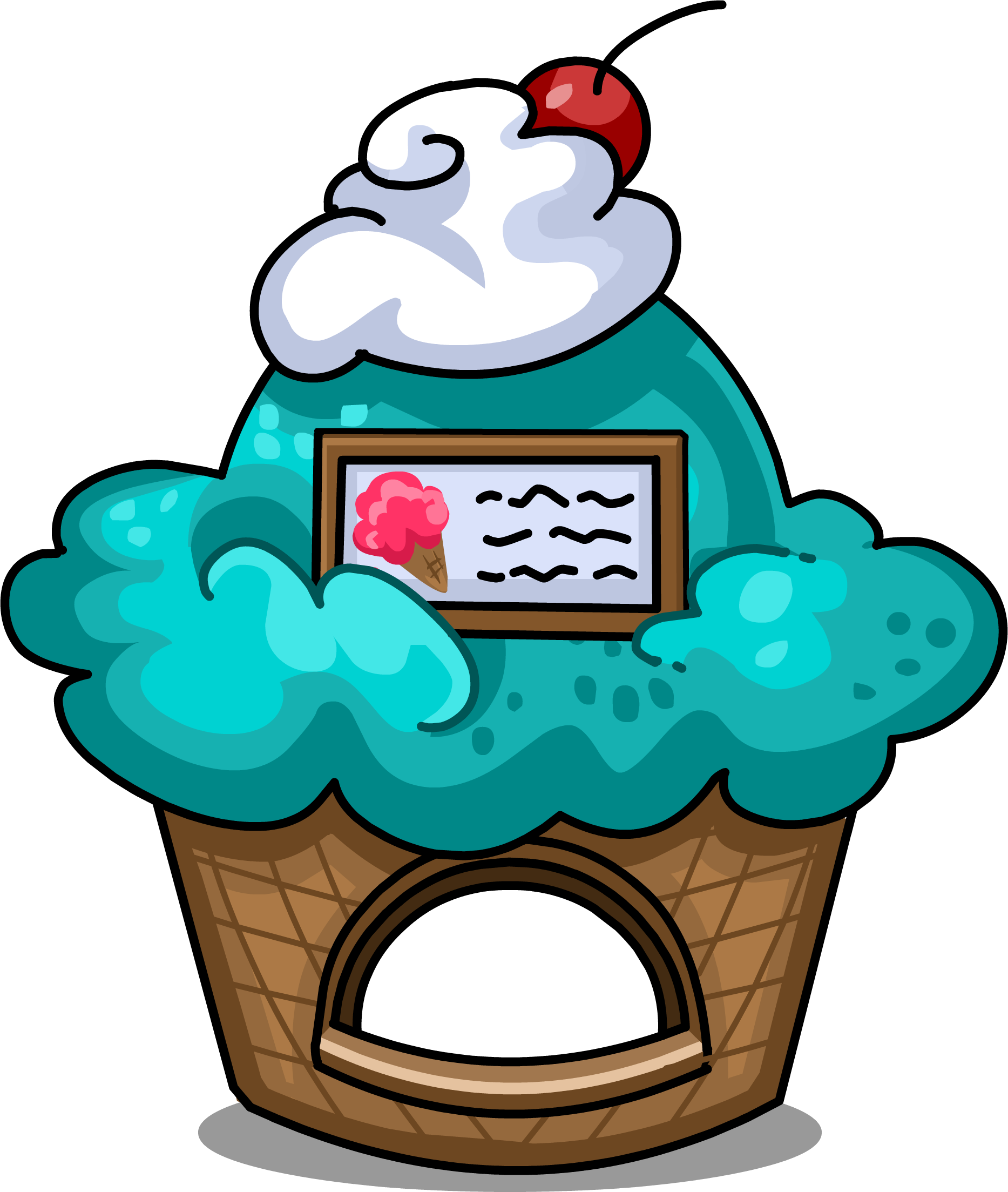 Food Stand Sprite 003 - Ice Cream Furniture Club Penguin (1867x2207)