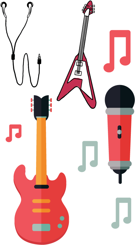 Microphone Music Headphones Clip Art - Bass Guitar (595x842)