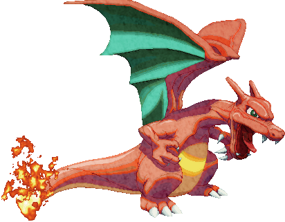 Charizard Sprite By Me With Photoshop Touch-ups By - Photoshop Sprites (412x321)