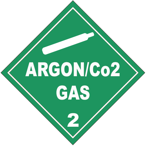 Argon Co2 Gas - Flammable Gas Sign (500x500)