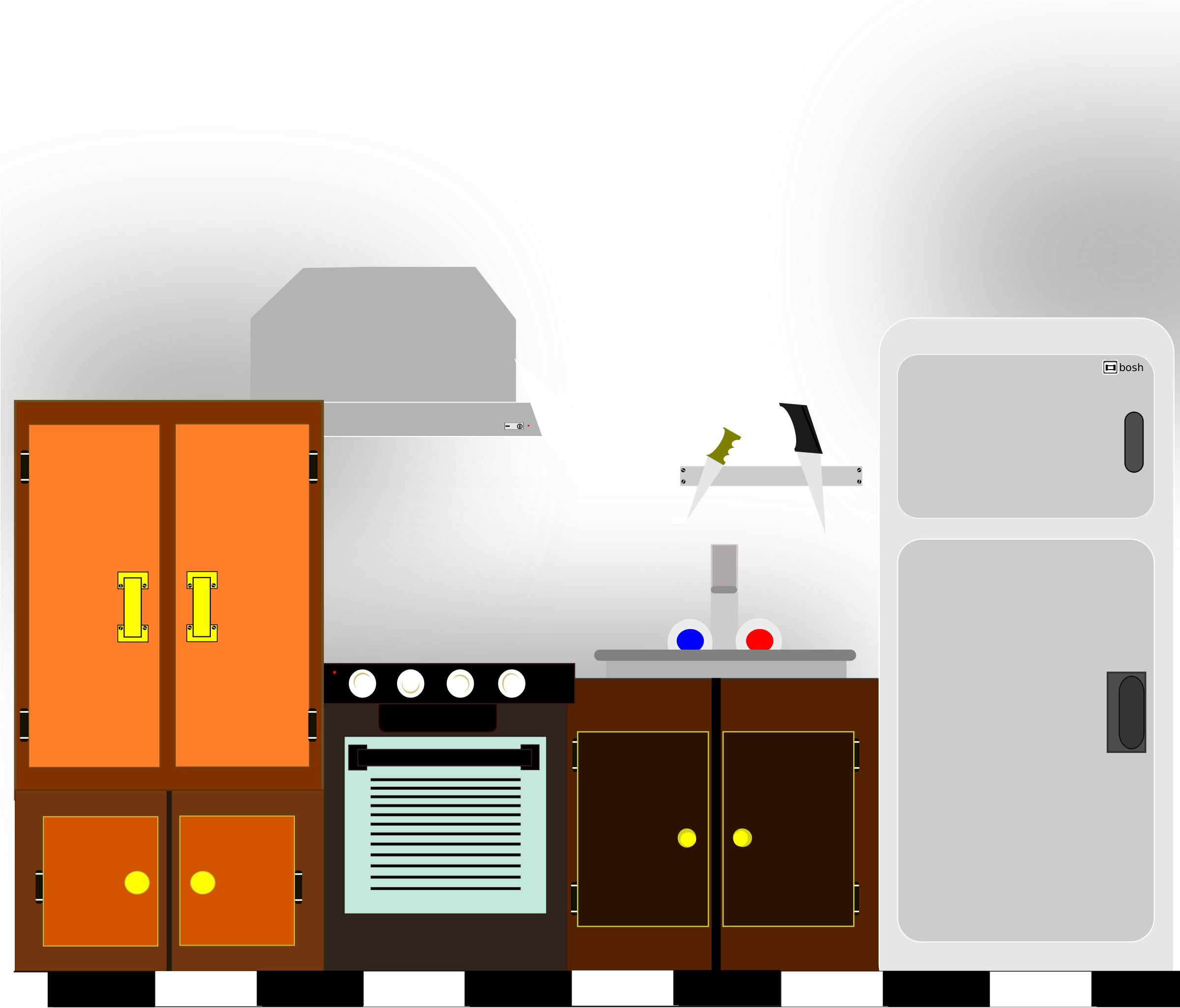 Kitchen Bw Clip Art At Mzayat - Kitchen Clipart Png (2400x2400)