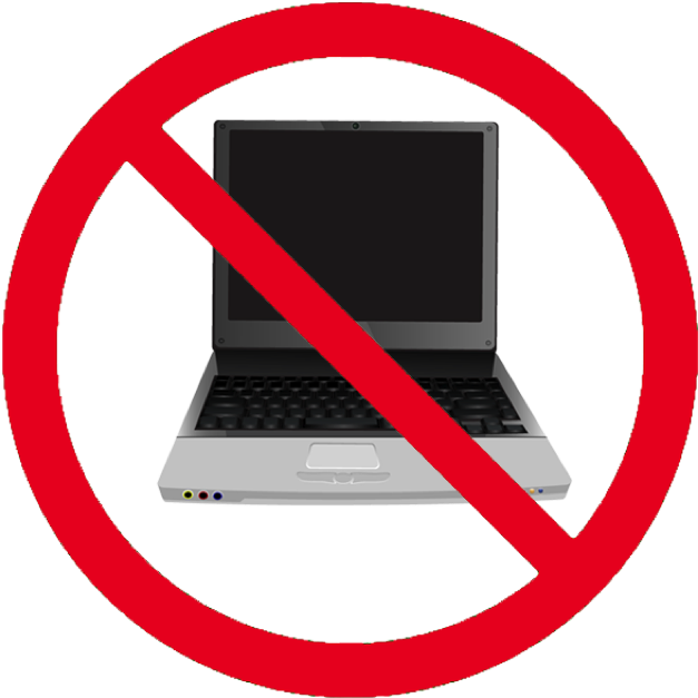 No Computers Allowed - No Cell Phones Or Laptops (641x650)
