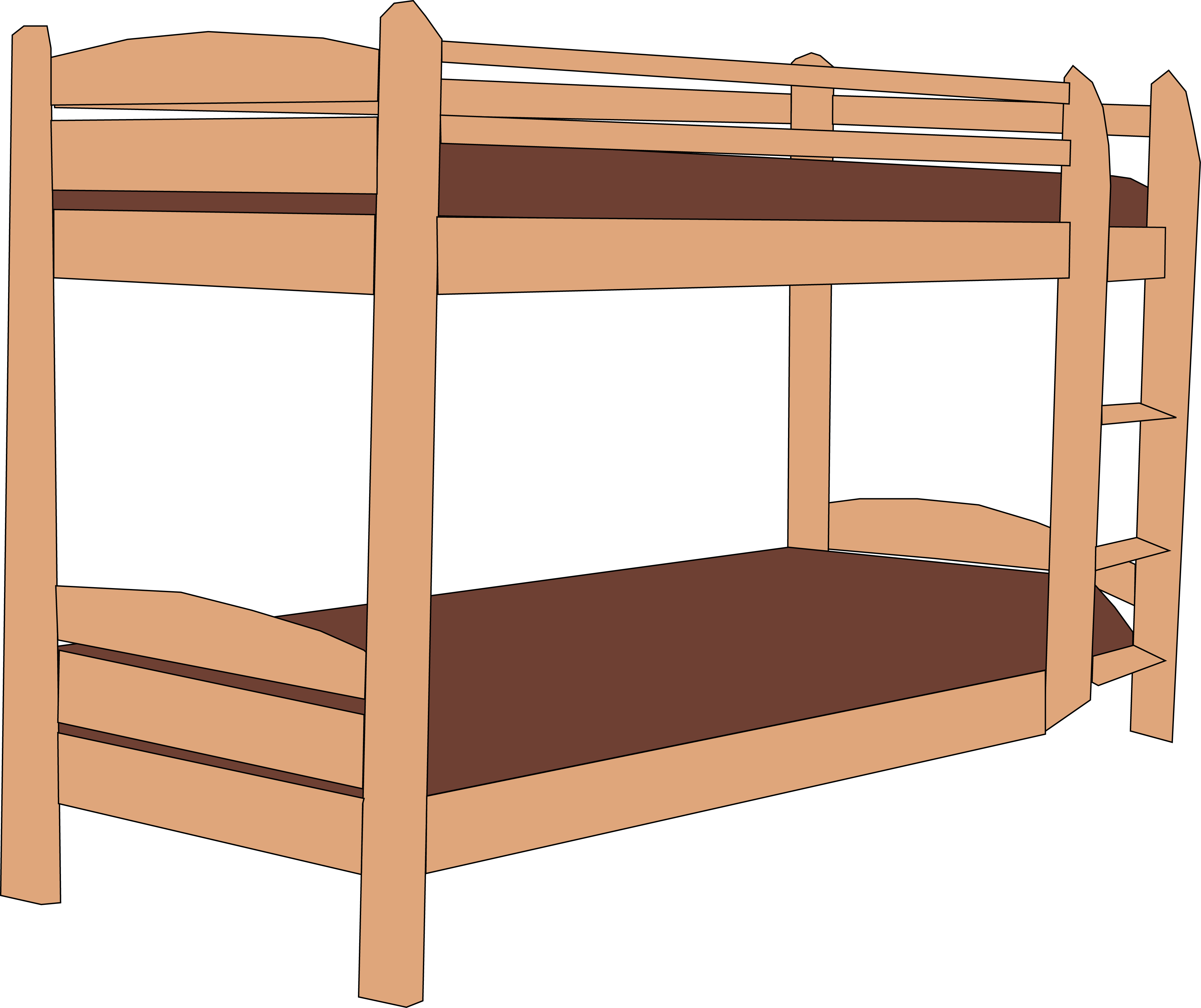 Bed Clipart Animated - Clip Art Bunk Beds (3862x3243)
