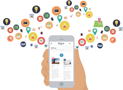 Think Of Apps Think Of Us - Web Design Creative Banner (434x317)