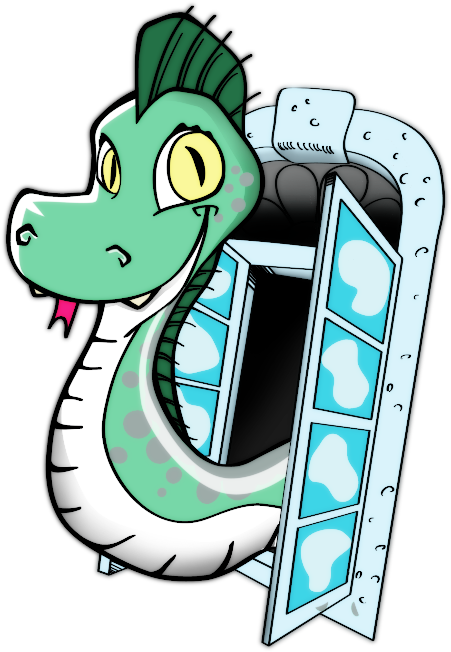 Versão Cartoon Da Serpente Gigante Que Vive Nos Subterraneos - Cartoon (2598x2786)