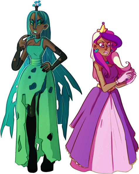Human Queen Chrysalis And Princess Cadence - Mlp Cadence And Chrysalis Human (500x613)
