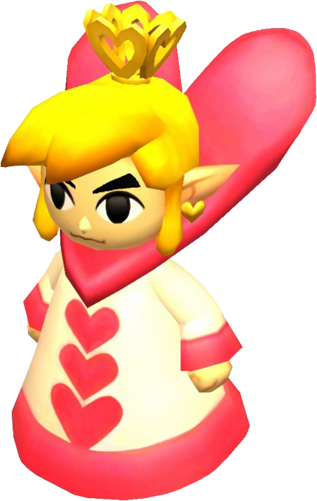 Tfh Link Queen Of Hearts Model - Triforce Heroes Outfit Art (454x717)