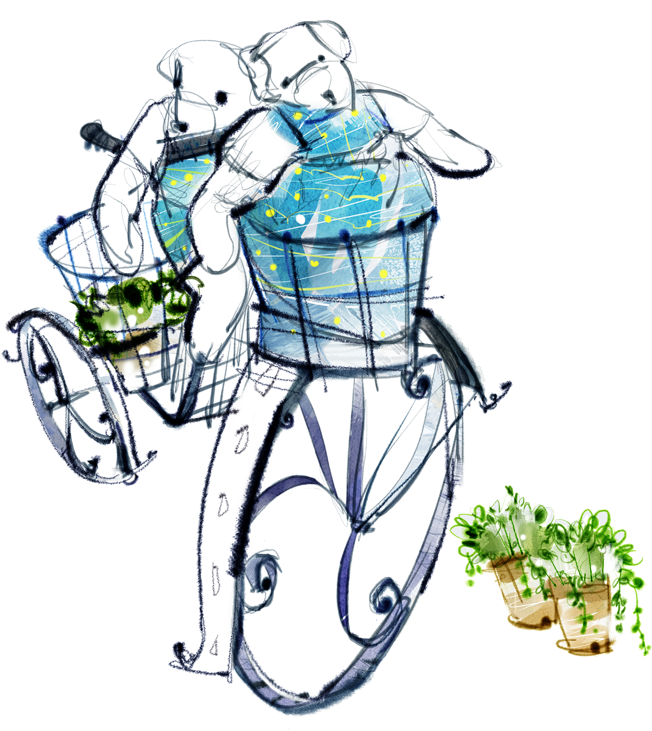 Cartoon Bicycle Illustration - Cartoon Bicycle Illustration (1500x1886)