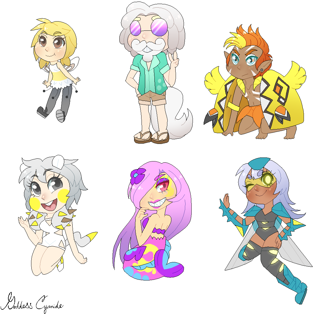 Pokemon Gijinka Goddesscyanide Generation 7 Gen 7 Pokemon - Bruxish Gijinka (1121x1088)
