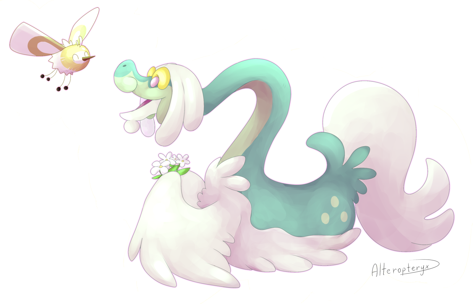 Drampa And Cutiefly By Artving Drampa And Cutiefly - Drampa And Cutiefly (1600x1029)