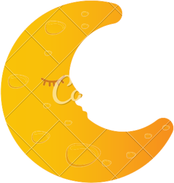 Sleeping Moon Cartoon - Cartoon (550x550)