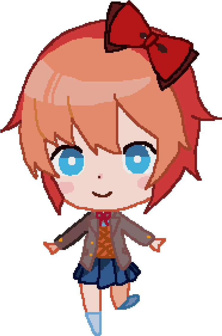Sayori Chibi - Doki Doki Literature Club Protagonist (800x1180)