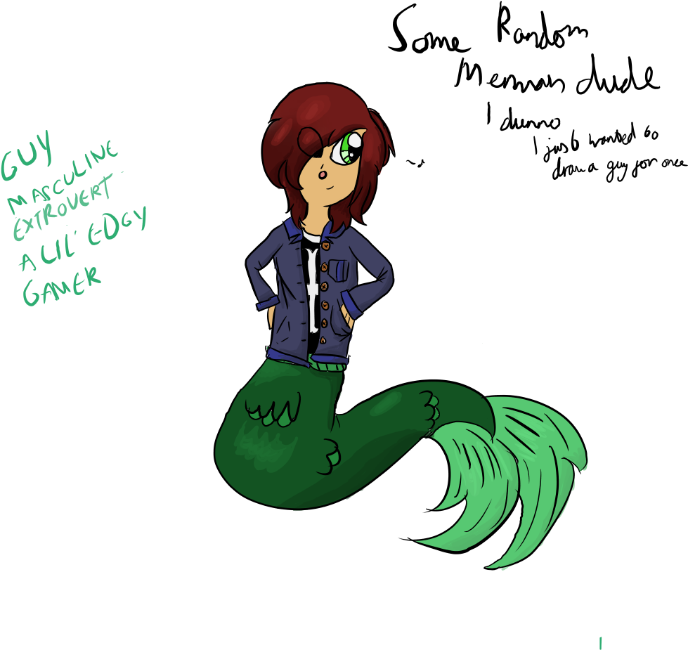 Doodlesanddingbats Some Random Merman Dude By Doodlesanddingbats - Cartoon (1600x1200)