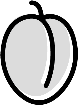 Pear - Pineapple - Plum - Pomogranate - Line Art (736x486)